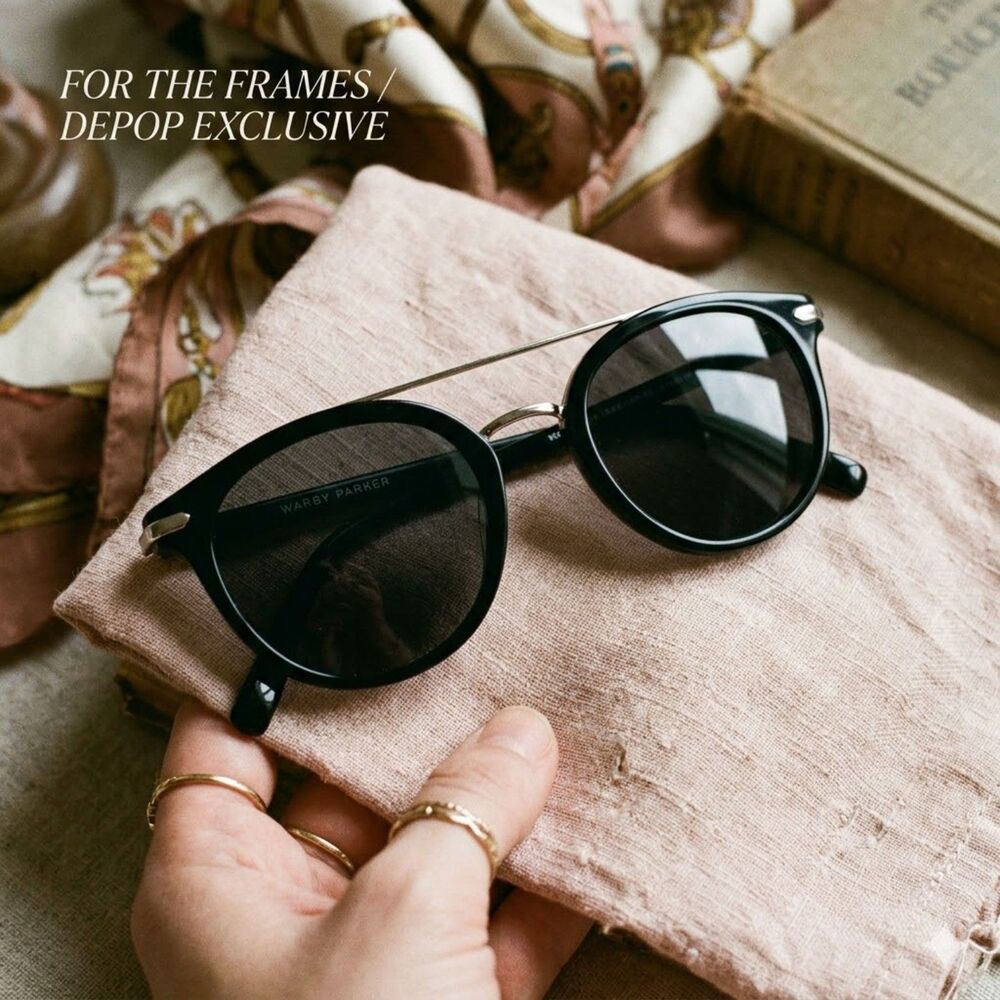 Warby Parker Laney 7100 Sunglasses Frames Only Black/Silver Italy 51-22-145